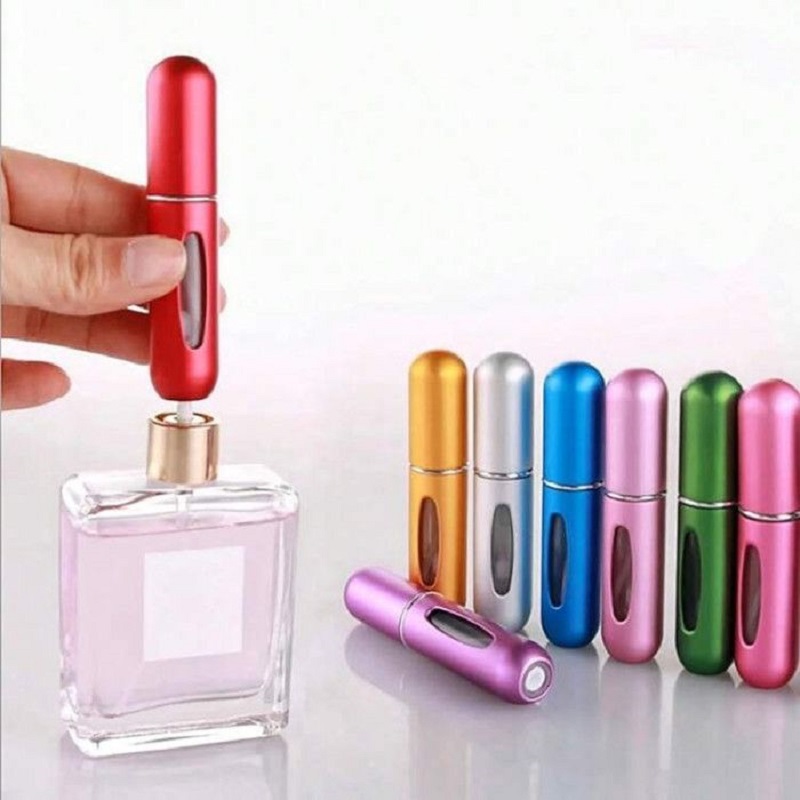 (3 Pcs) 5ml Portable Mini Refillable Perfume Bottle - Aluminium Body