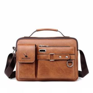 Men’s Pu Leather Shoulder Bag (brown shape)